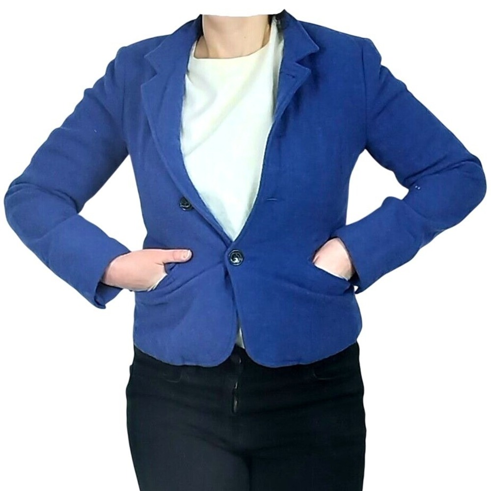 Weekend Max Mara Wool Blend‎ Tailored Blazer Cobalt Blue EU 36 (CAD size 6)